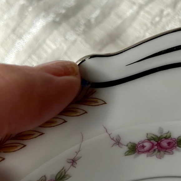 RC SERVING BOWL VTG 1960s PATTERN NORITAKE 564 VICTORIAN ROSES AND LAUREL TRIM - Picture 14 of 14